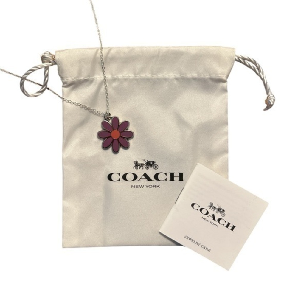 Coach Pink Flower Pendant Necklace